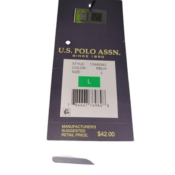 U.S. Polo Assn. Mens Blue Long Sleeve Henley Shirt Size L Cotton Blend - Picture 3 of 8